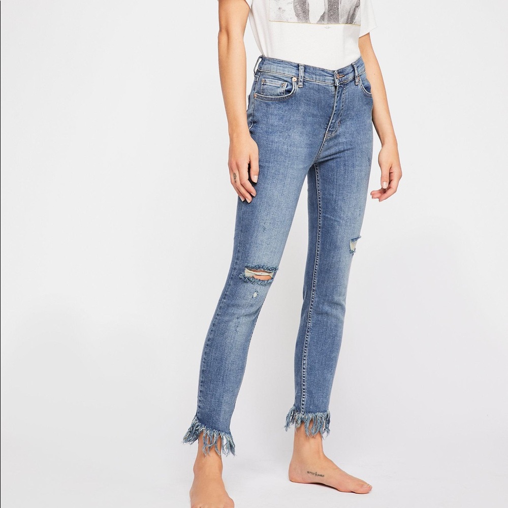 Free People Great Heights Frayed Jeans